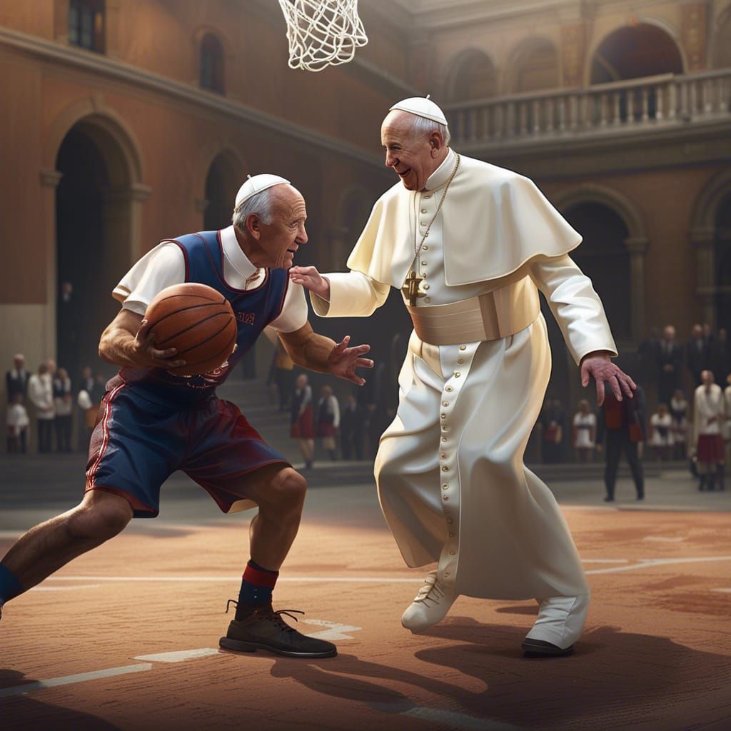 Pope Francis and Joe Biden Play Basketball