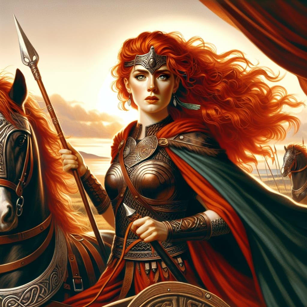 Boudicca, Celtic Warrior Queen in Chariot