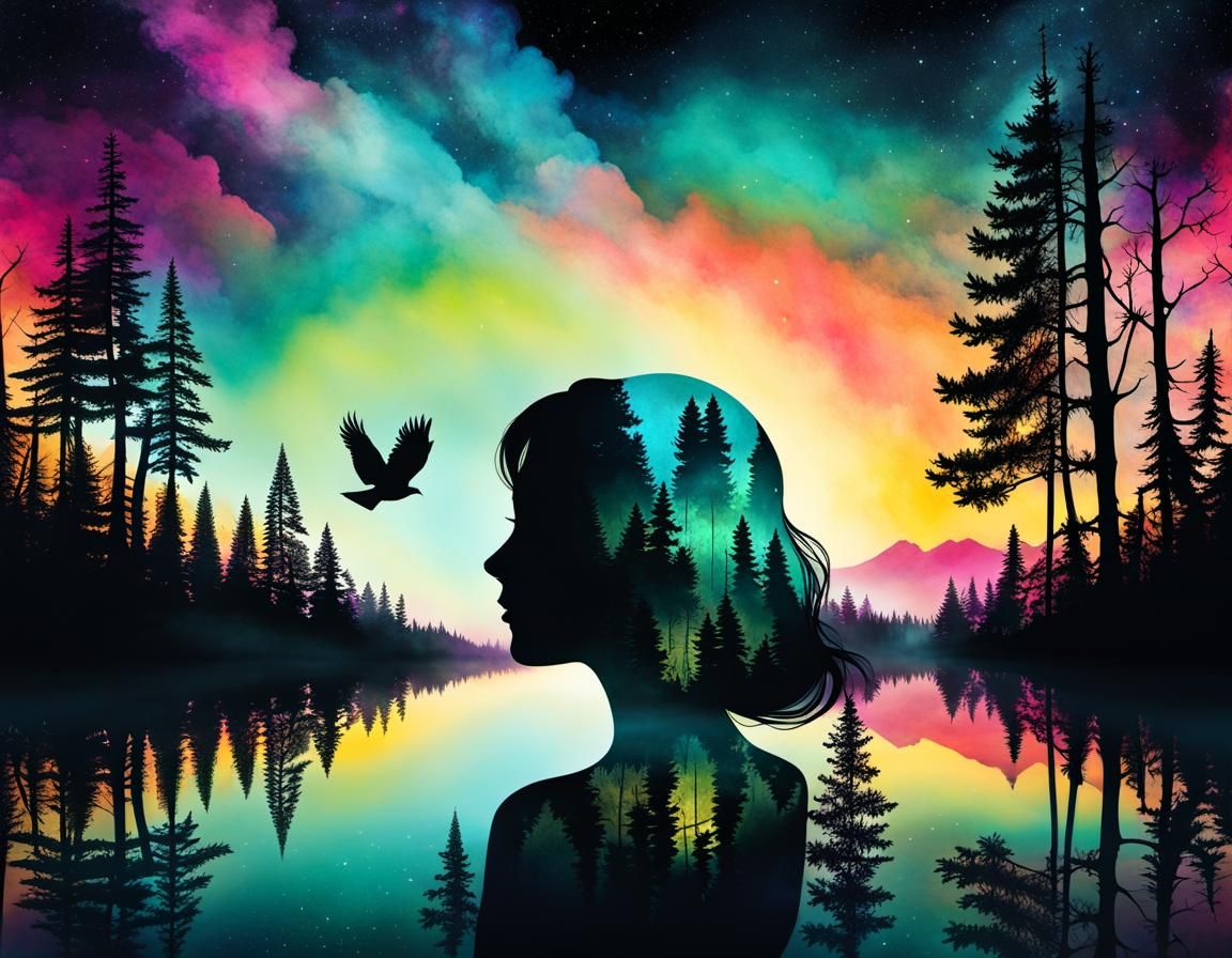 Surreal Forestscape: Hope Perched on the Soul