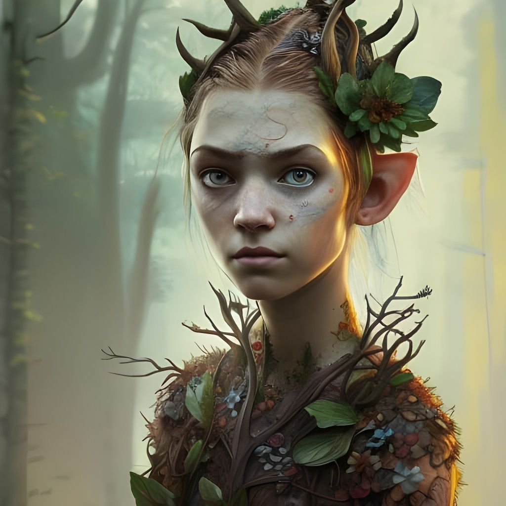 Elaborate Elven Girl Portrait in Fantasy Art Style