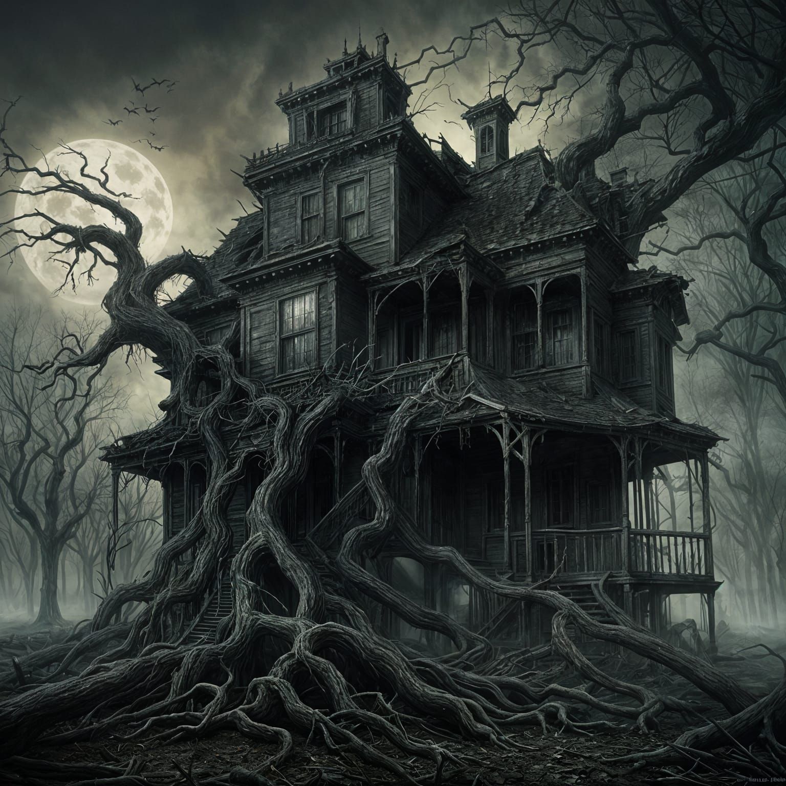 Eerie Haunted House Nightmare in Sinister Style