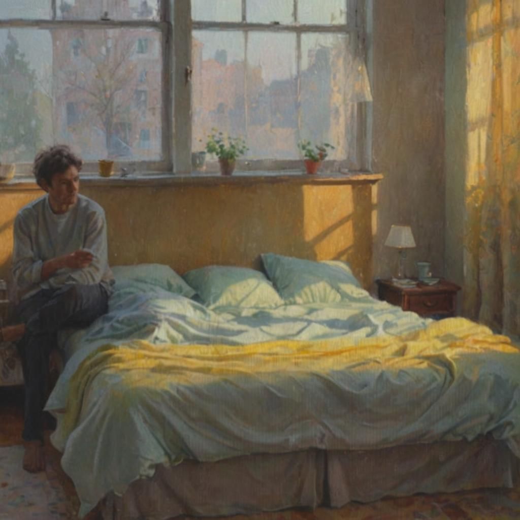 Impressionist Morning Moment in Soft Pastel Colors