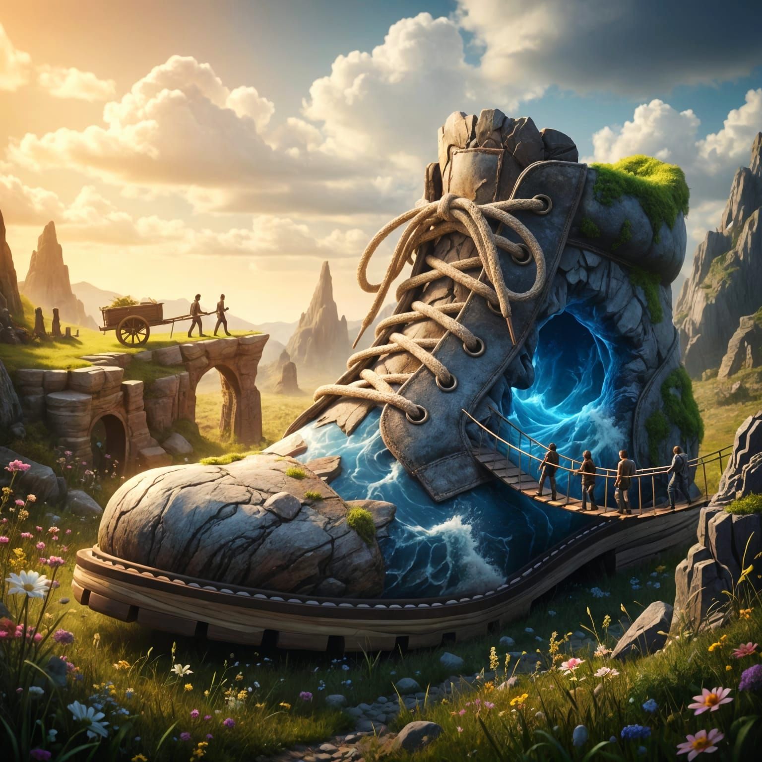 Surreal Shoe Becomes Miniature Landscape