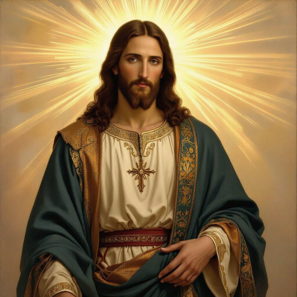 Vintage Illustration of a Divinely Beautiful Jesus Christ