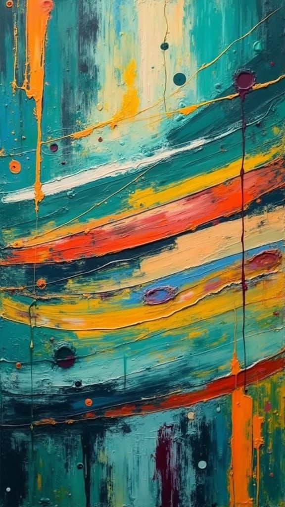 Abstract Harmony in Vibrant Expressionist Forms