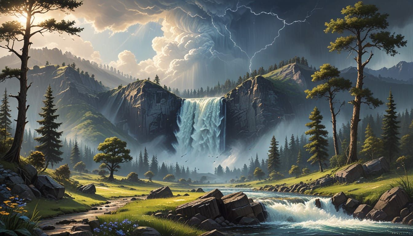 Ethereal Summer Storm Landscape Masterpiece