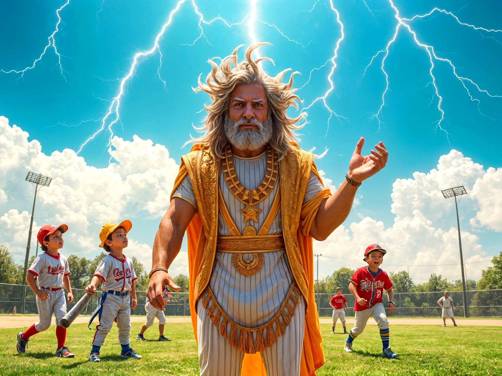 Jeff Goldblum as Zeus Coaching Little League