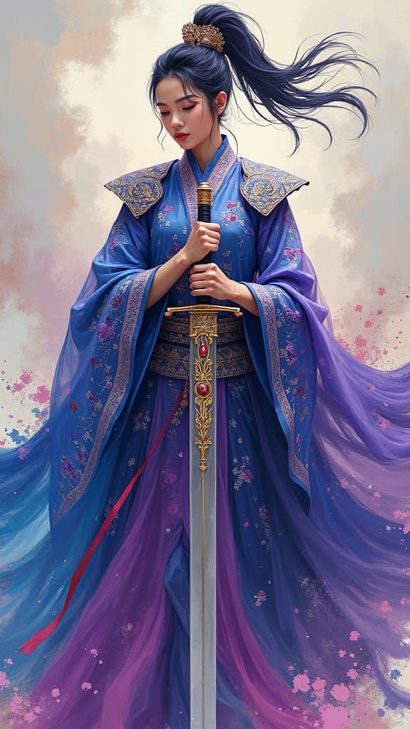 Heroic Warrior Triumphant with Artistry-Forged Sword