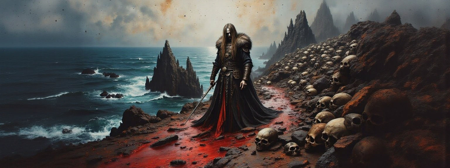 Viking Warrior in Dark Souls Inspired Impasto Painting