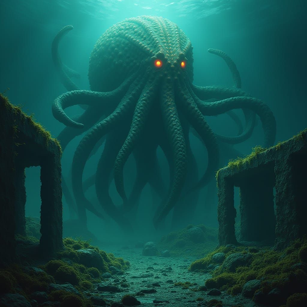 Kraken Emerges From Deep Ocean Ruins