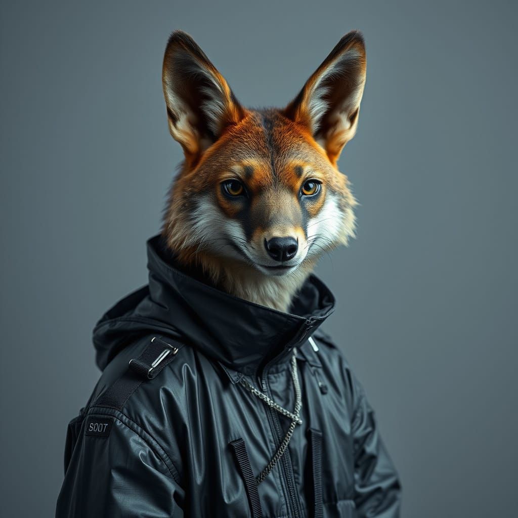 Rebel Cyberpunk Critter: Exquisite Photorealistic Portrait