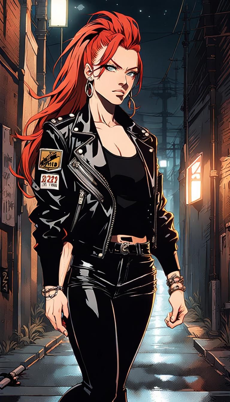 Anime Portrait of a Punk Rock Woman