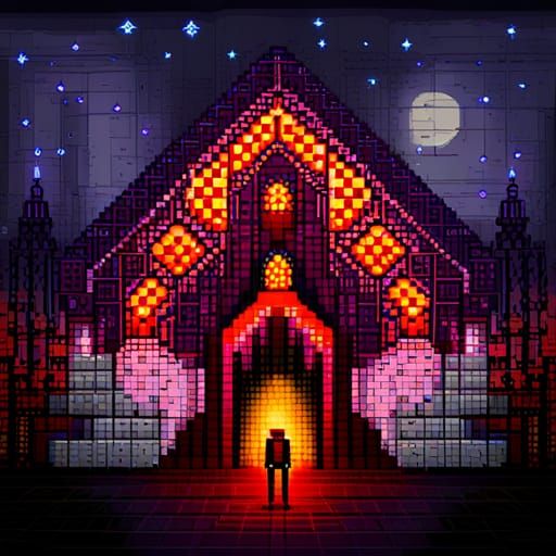 Dark Academia 8-bit Pixel Art with Scorpio Symbolism