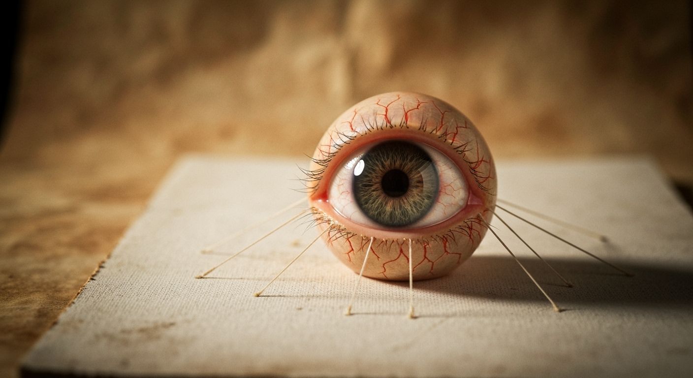 Dissected Eyeball on Textured Canvas