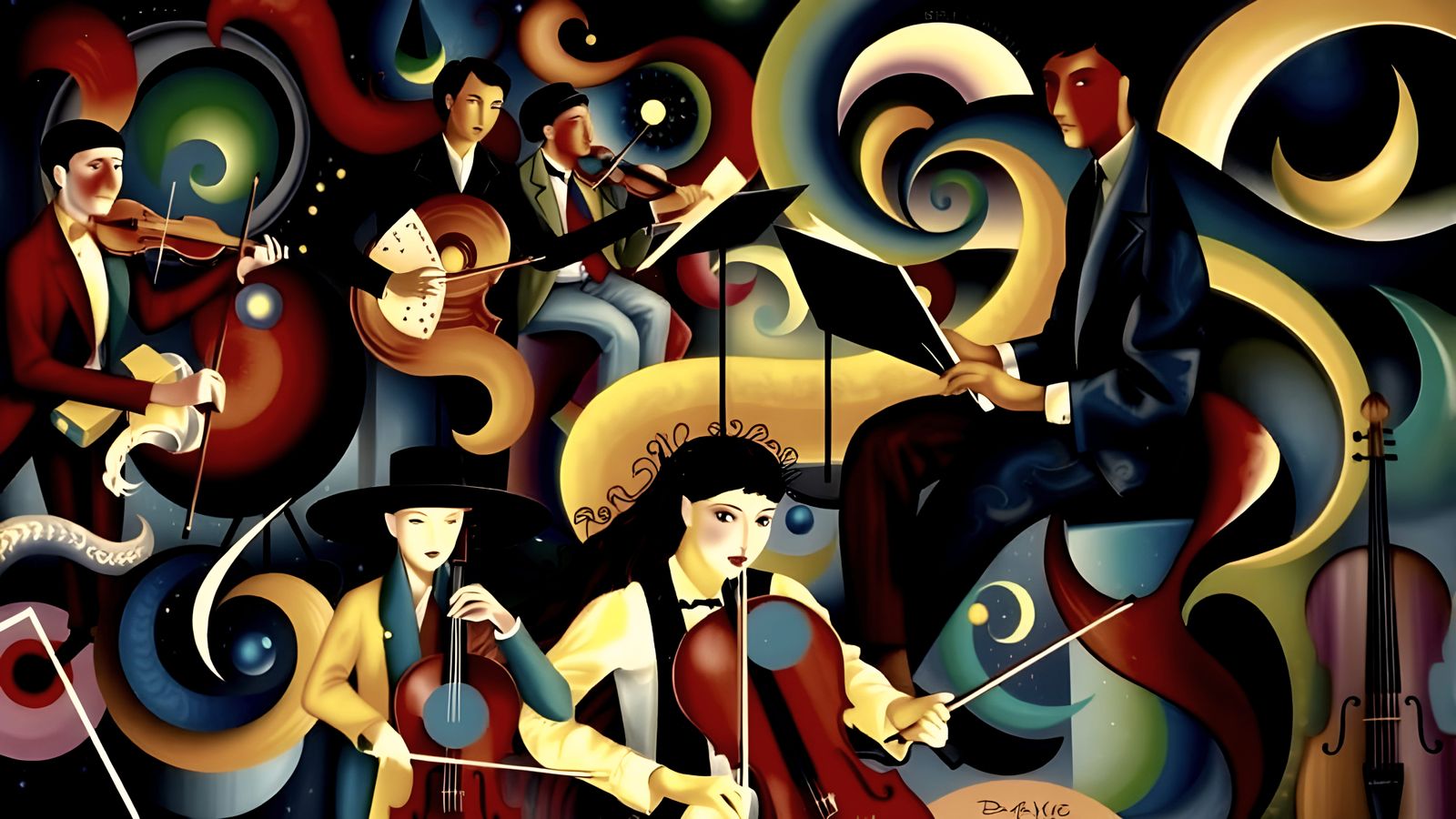 Surrealist Symphony Orchestra in Oil on Canvas