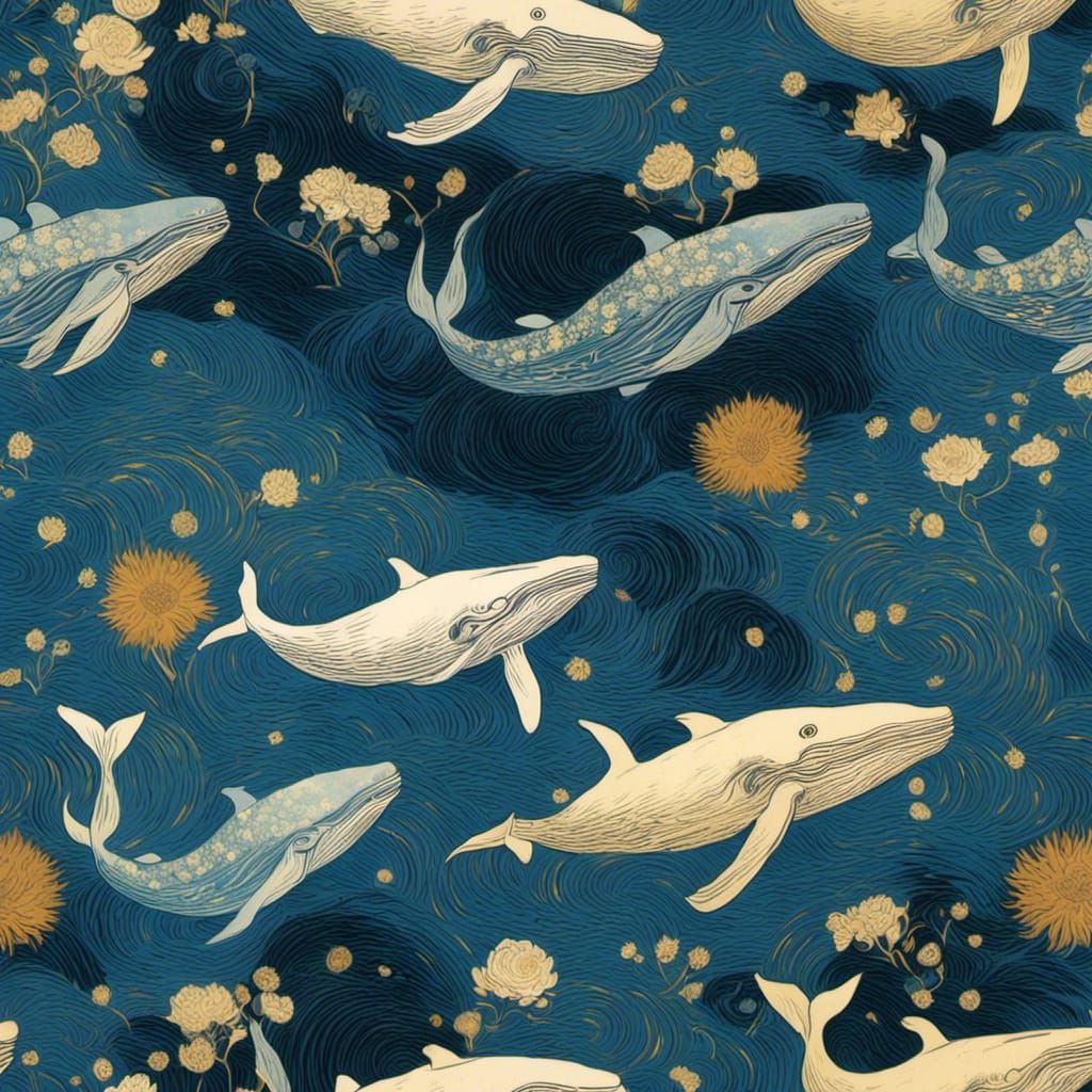 Ethereal Whale in Starry Sky: A Digital Art Masterpiece