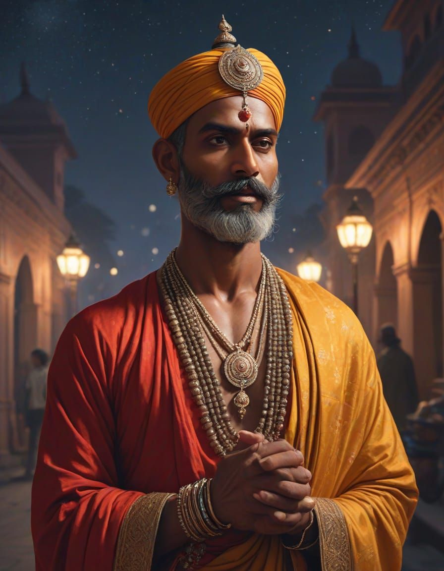 Royal sage contemplates