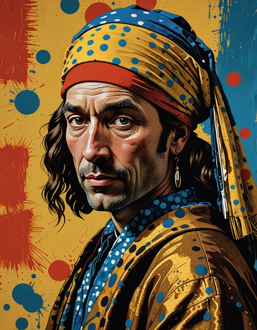 Dutch Master Meets Pop Art: Johannes Vermeer in Bold Color