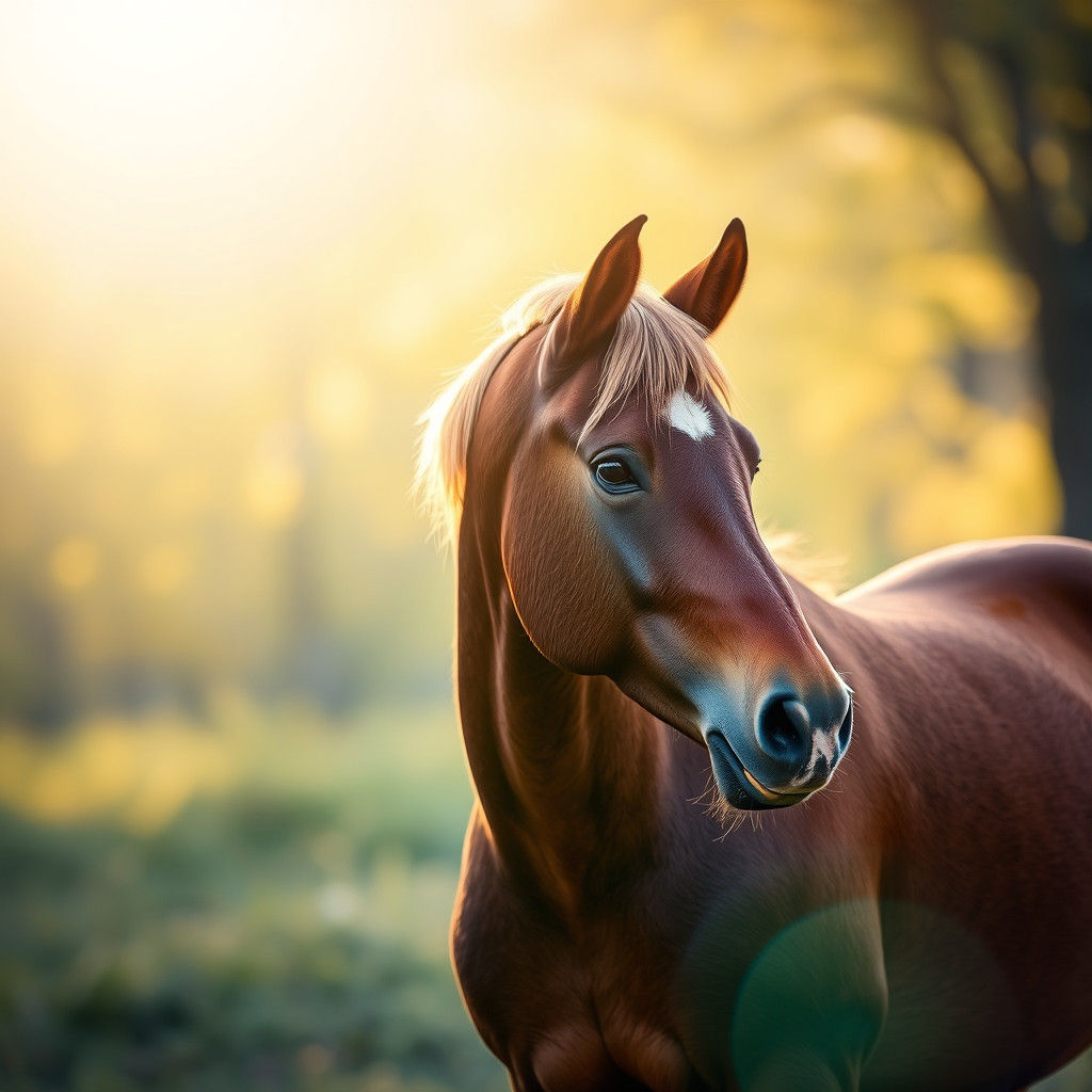 Wild Mustang Horse in Natural Light Photography