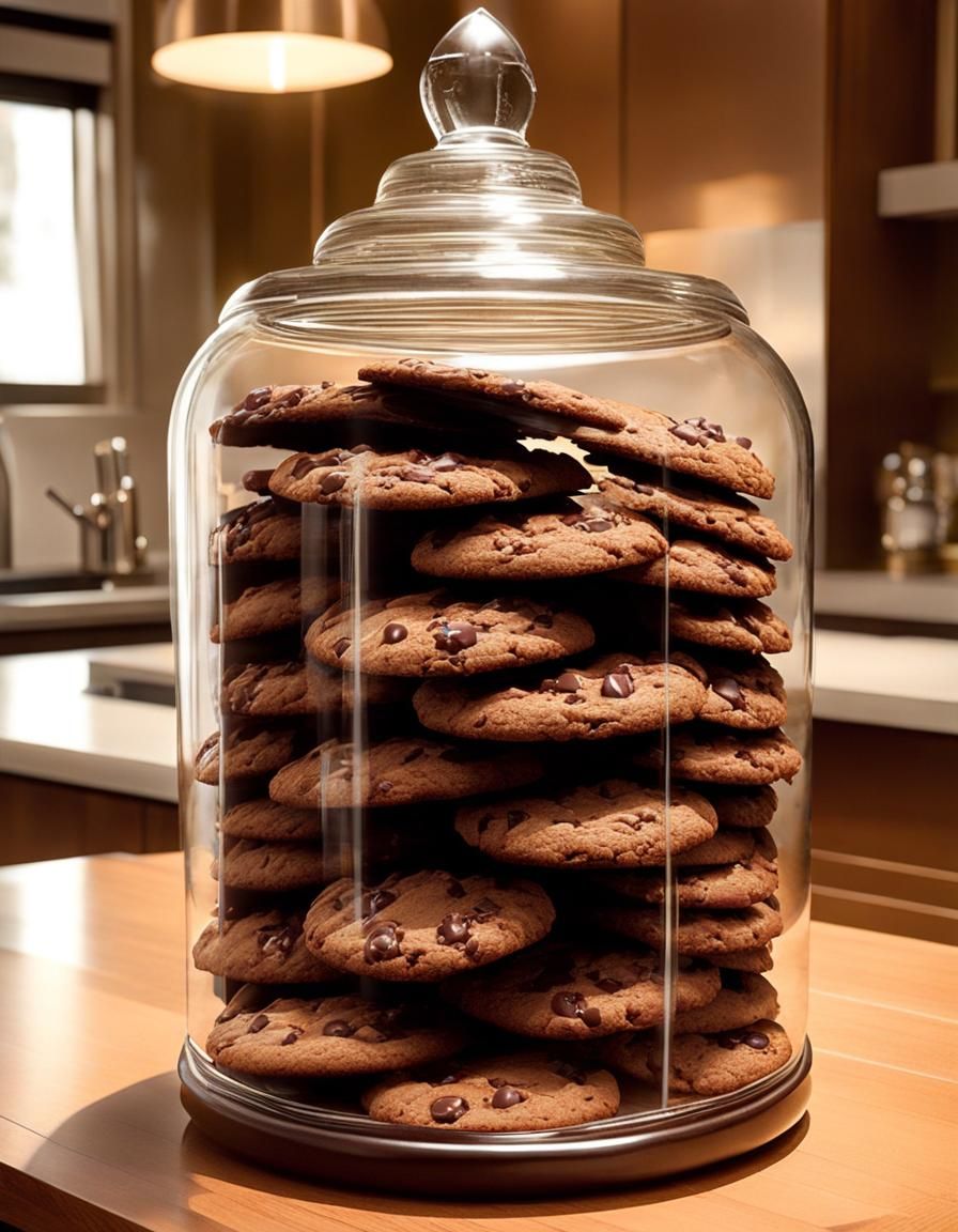 Chocolate Cookies in Glass Jar