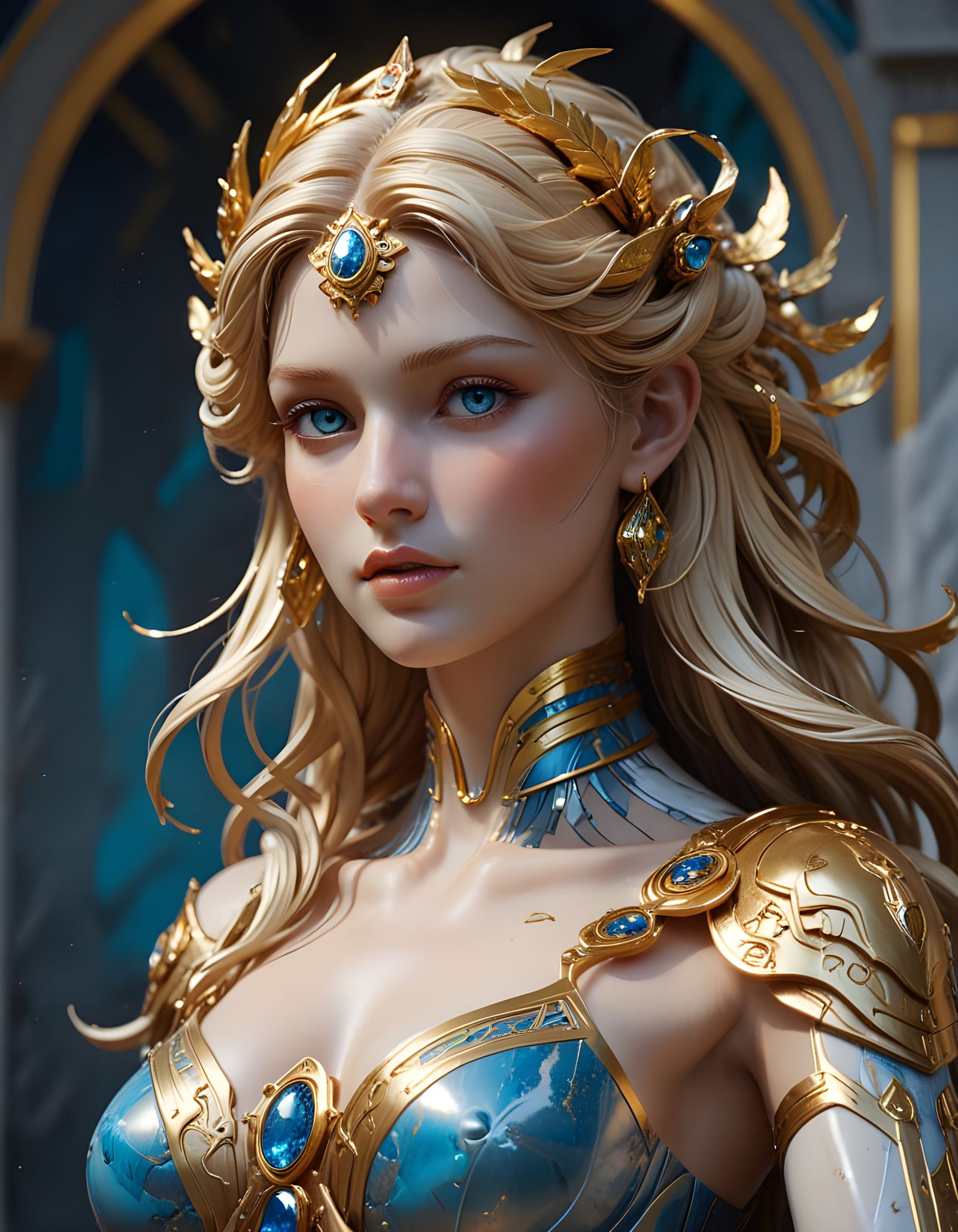 Futuristic Goddess in Classical Form