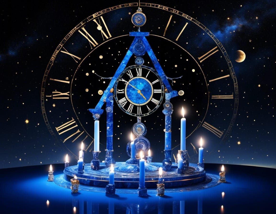 Fusion of Time Symbols in Klimt Style