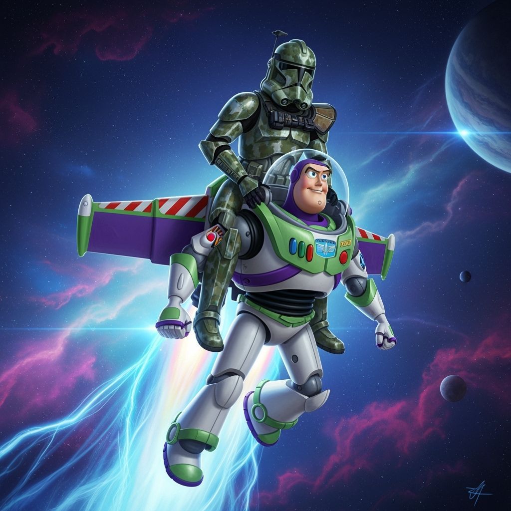 Clone Trooper and Buzz Lightyear Blast Off