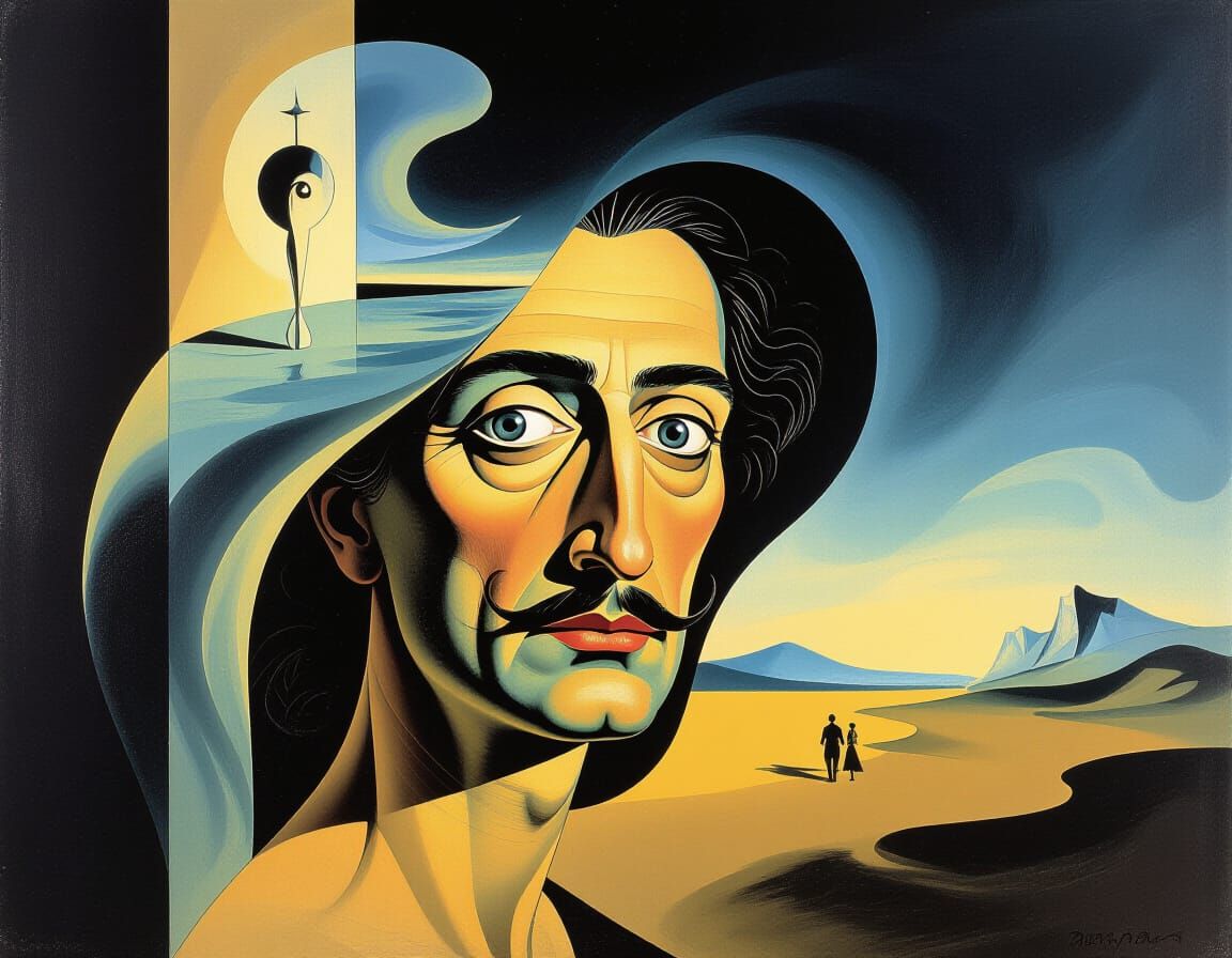 Surreal Artwork: Light Silk of Darkness in Dali Style