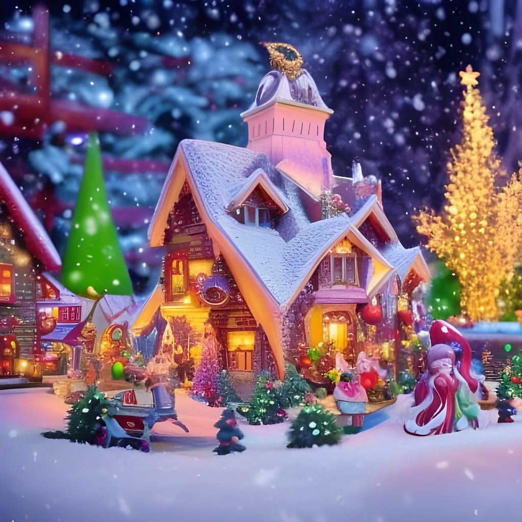 Magical Asgardian Christmas Village in Cosmic Fairytale Styl...
