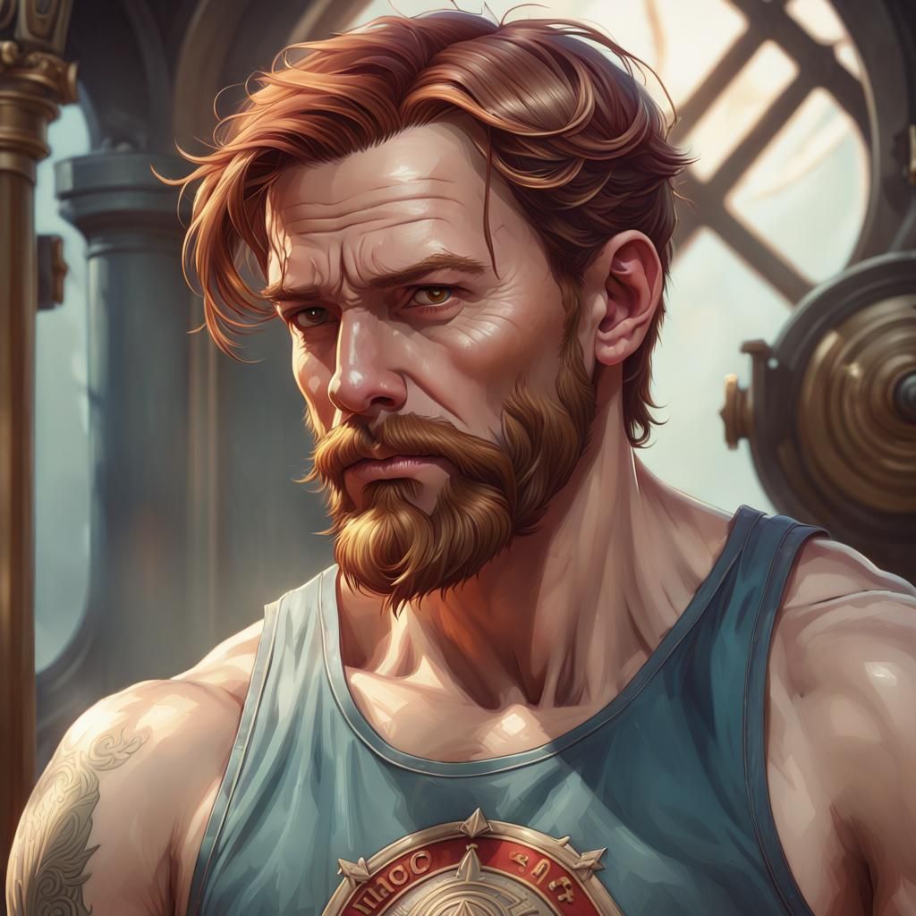 Marine Tarot Card Portrait in Digital Art Style