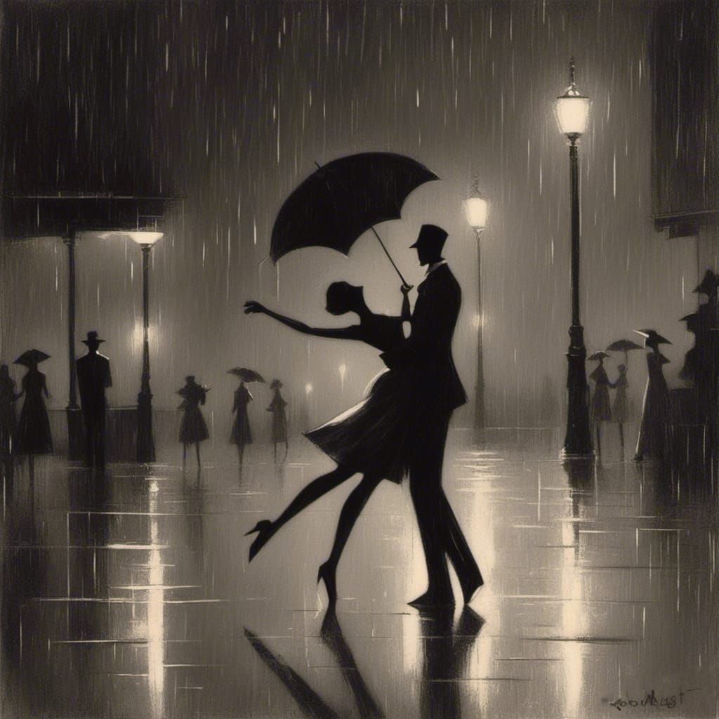 Dancing in the Rain at Night