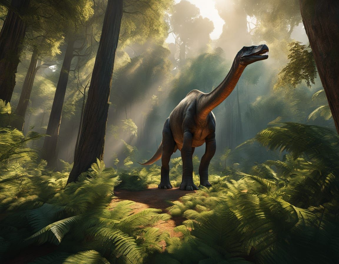 Brachiosaurus in Prehistoric Forest, Paleoart Style