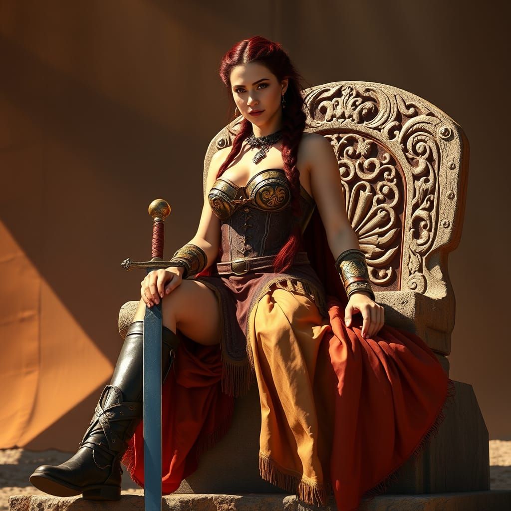 Queen Tomyris Portrait in Photorealistic Style