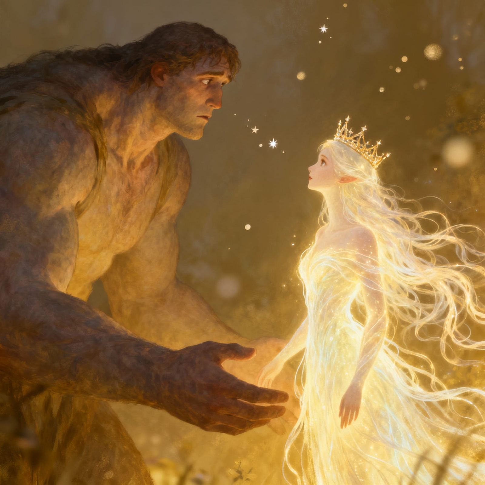 Giant Serenades Wisp Queen with Starstruck Awe