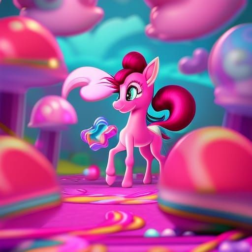 Pinkie Pie in Candy Wonderland: Digital Illustration