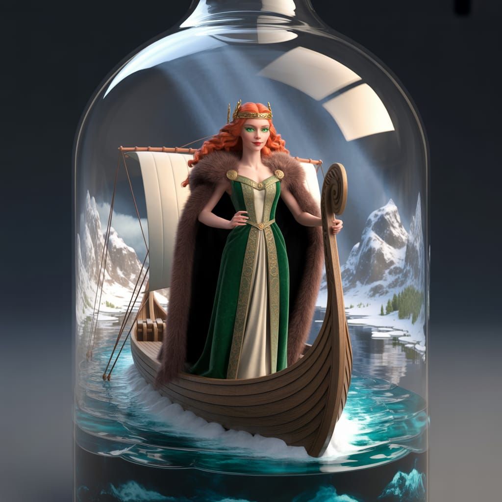 Valkyrie in a Bottle: Norse Mythology Painting