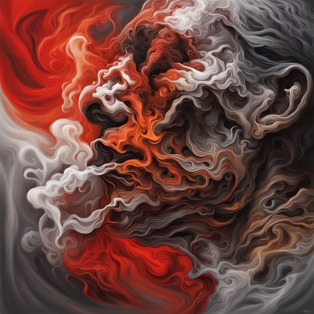 Dramatic Smoke and Mirrors Splash Art Portrait