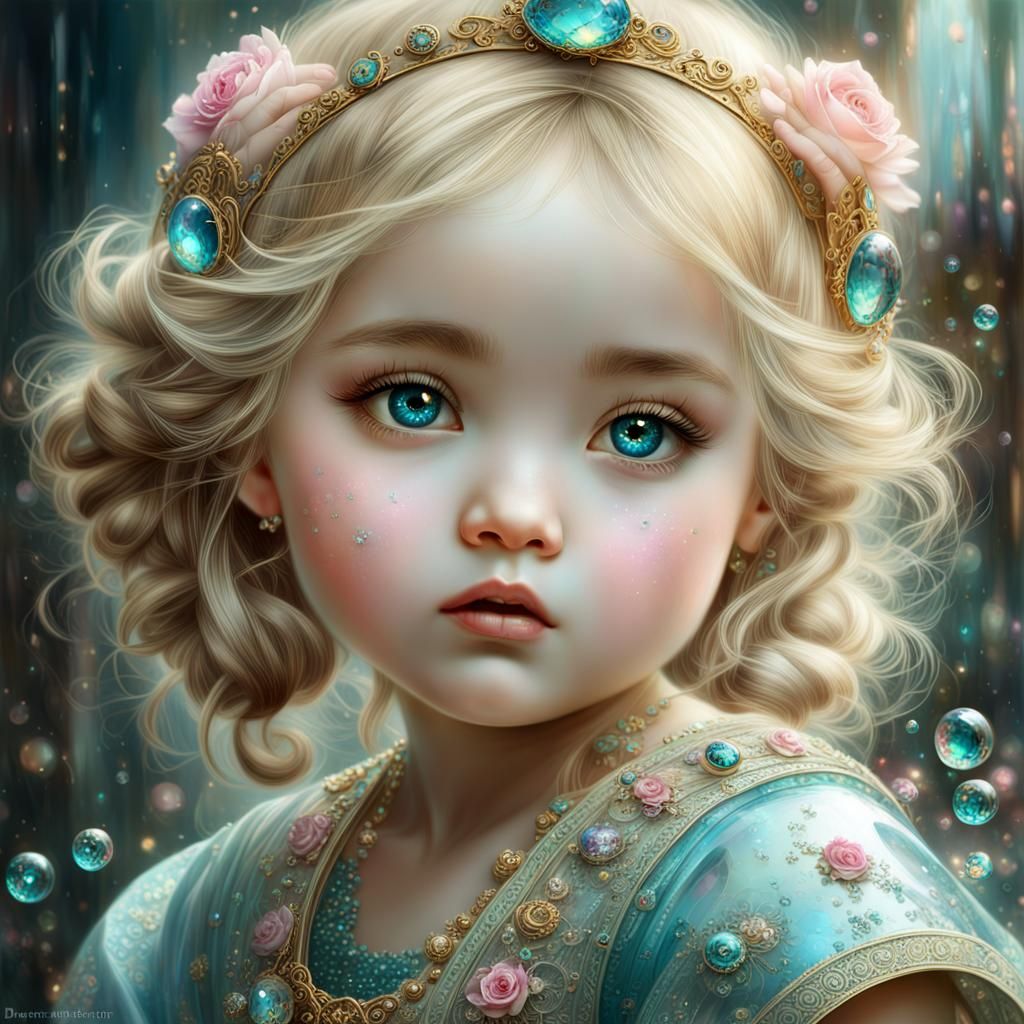 Hans Zatzka Inspired Portrait of a Beautiful Baby
