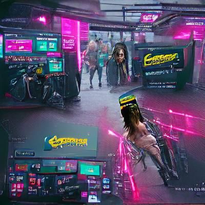 Cyberpunk Cityscape with Neon Lights and Advanced Tech