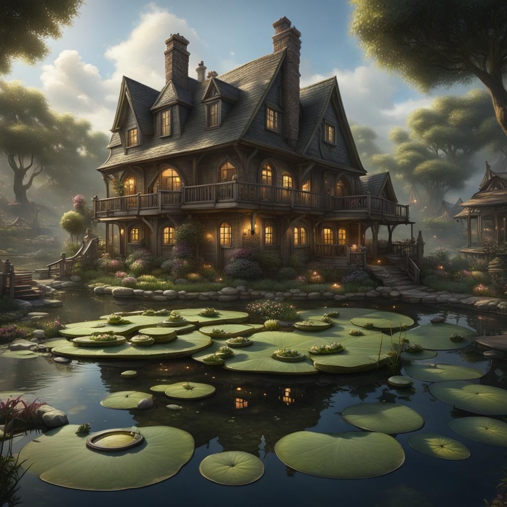 Cottage Village on Giant Lily Pad
