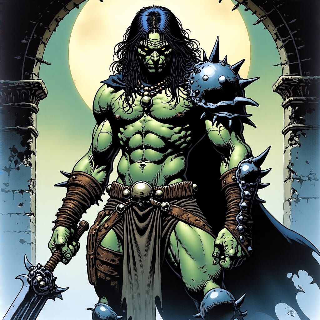 Dark Fantasy Warrior in Grimdark Style