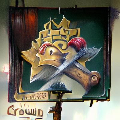Crown and Sword in Impressionistic Style