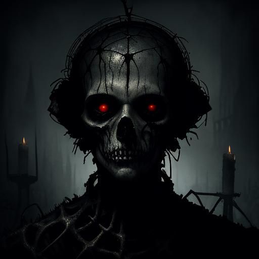 Eerie Asylum Portrait in Dark Fantasy Horror Style