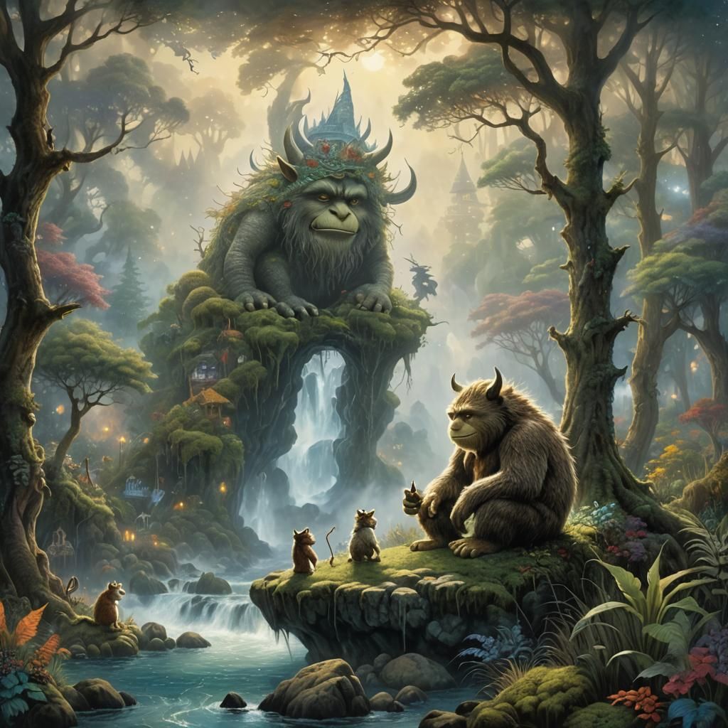 Ethereal Wild Things Landscape in Luminism Style