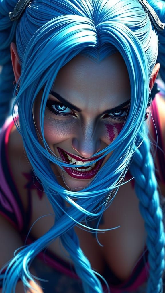 Hyper Realistic Jinx Concept Art with Intricate Details