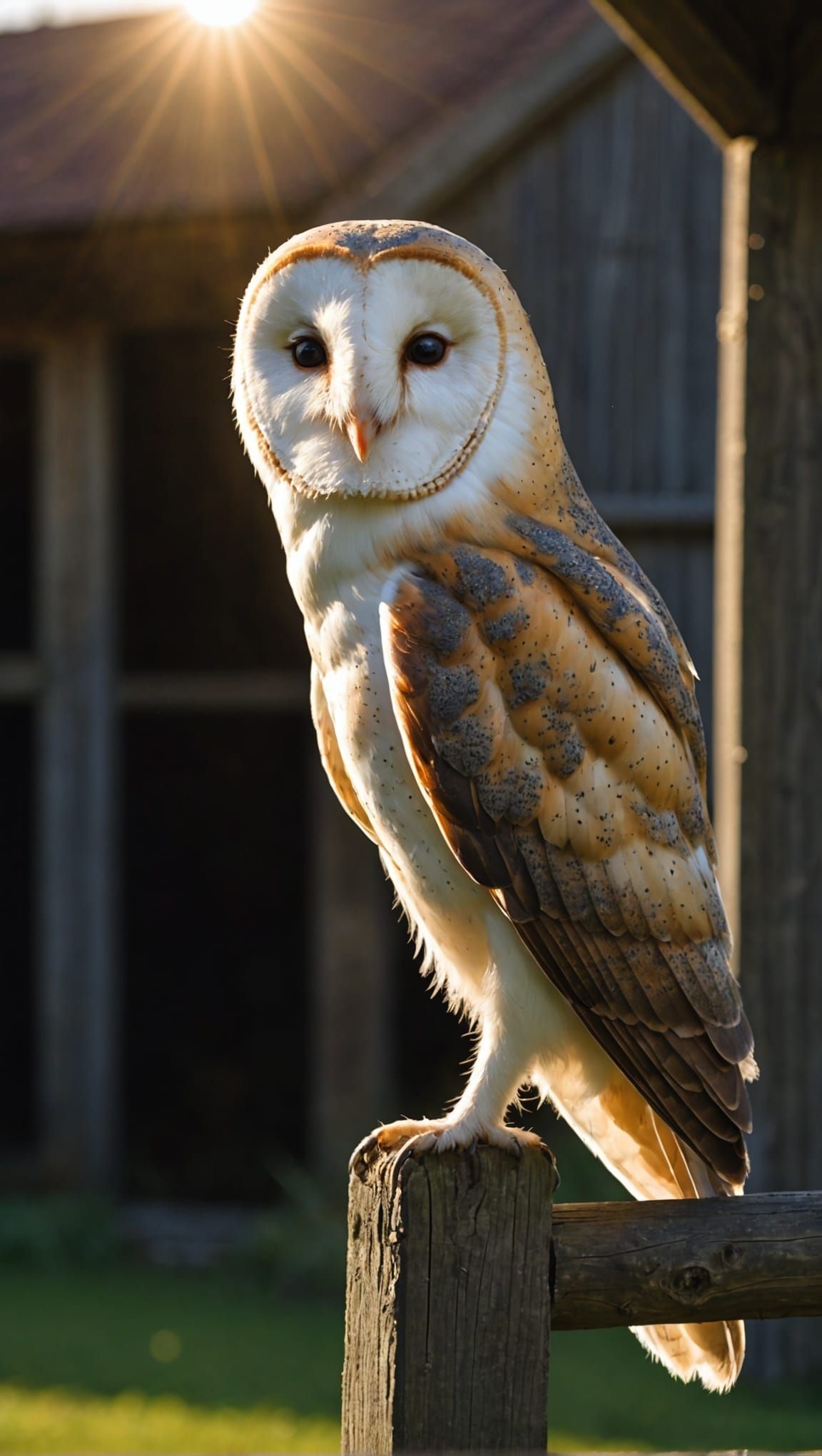 Barn Owl in Golden Sunlight