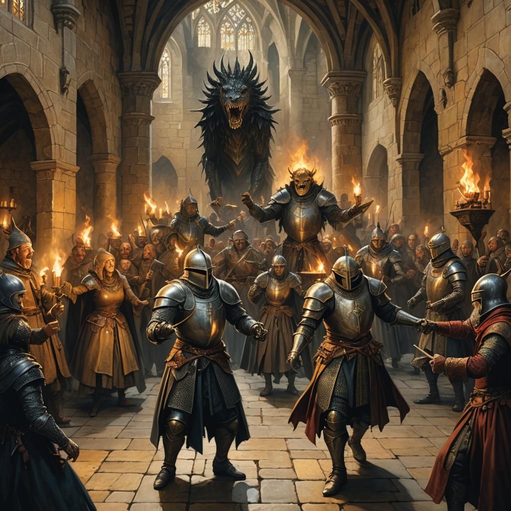 Medieval Monster Feast in Fantasy Castle