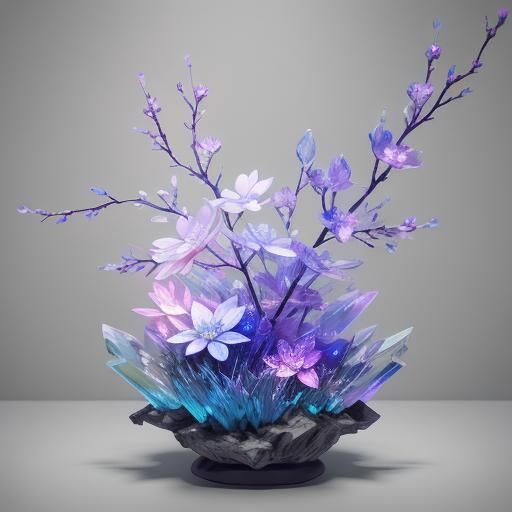 Crystal Flowers Sketch in Anime Style