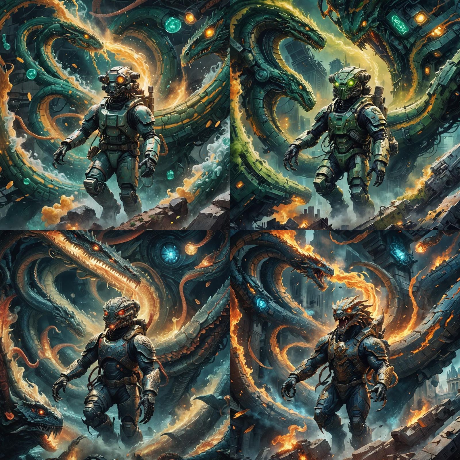 Hydra Tank Hybrid: Detailed Fantasy Concept Art