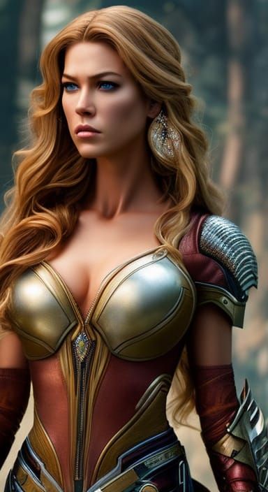 Hyperrealistic Portrait of a Woman in Medieval Market